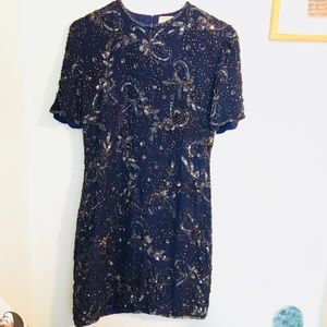 Vintage Blue beaded party dress